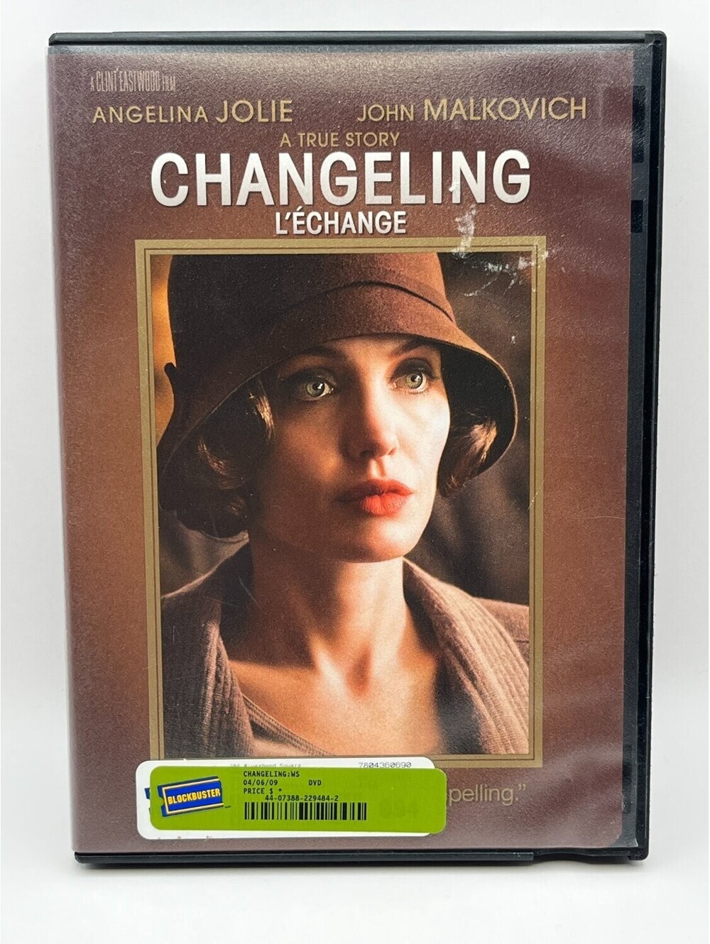 Changeling DVD Widescreen Angelina Jolie 2008 Drama Region 1 2009